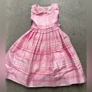 Polly & Friends Pink Plaid Silk Dress 3T Easter Formal Wedding